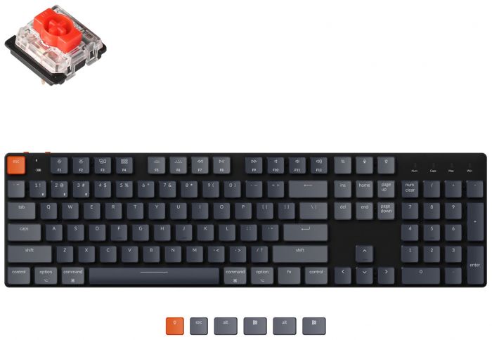 Клавіатура Keychron K5SE 104 Key Gateron Red White Led WL UA Black