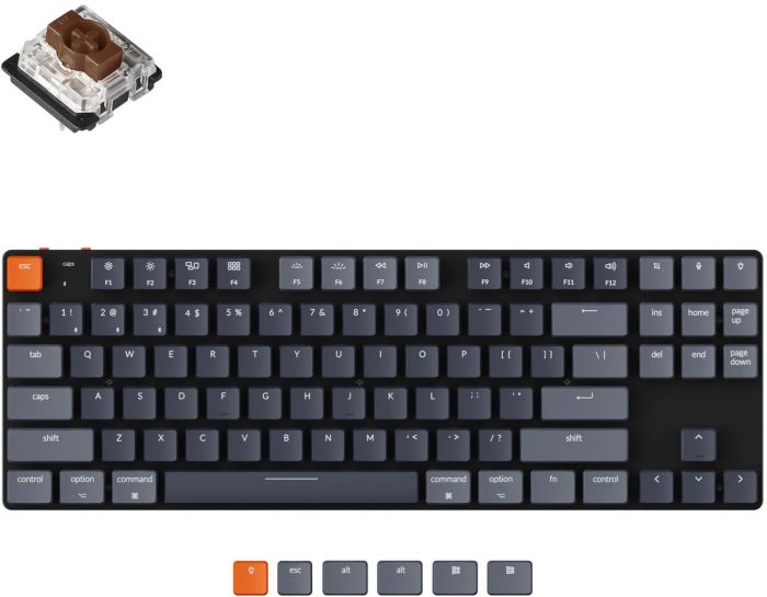 Клавіатура Keychron K1SE 87 Key Gateron Brown White Led WL UA Black