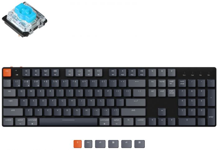 Клавіатура Keychron K5SE 104 Key Gateron Blue RGB WL UA Black