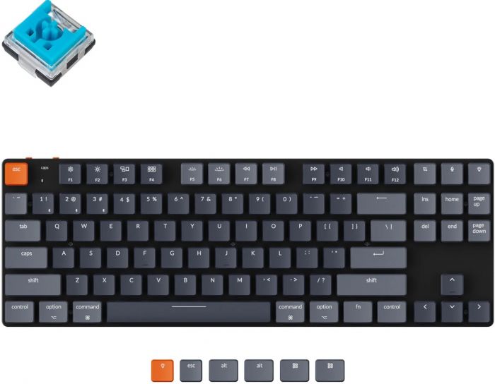 Клавіатура Keychron K1SE 87 Key Optical Blue RGB Hot-Swap WL UA Black