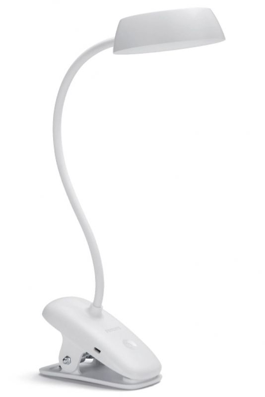 Лампа настільна з акумулятором Philips Donutclip 3Вт 4000K 1200мАг USB-A білий