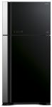 Холодильник Hitachi з верхн. мороз., 184x86х74, холод.відд.-405л, мороз.відд.-145л, 2дв., А++, NF, інв., зона нульова, чорний (скло)