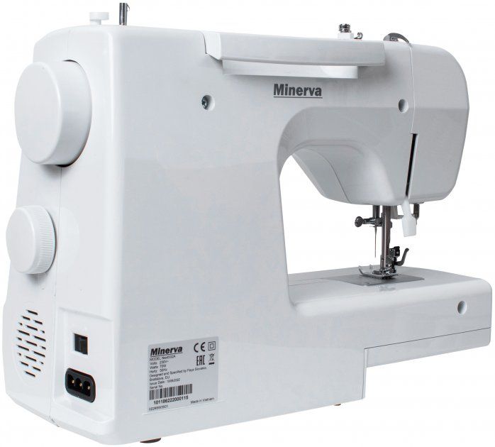 Швейна машинка MINERVA NEXT 532A, електромех., 32 швейних операцій, петля автомат, 85Вт, білій+червоний
