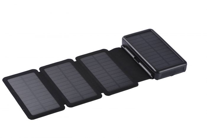 Акумулятор портативний літій-іонний Power Bank 2E Solar 20000мА·год, вбудований LED-ліхтар, чорний