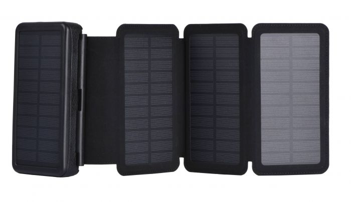 Акумулятор портативний літій-іонний Power Bank 2E Solar 20000мА·год, вбудований LED-ліхтар, чорний