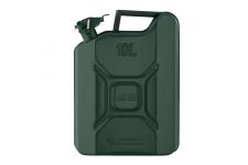 Каністра для палива 2E JCM10V вертикальна, 10л, метал, 0.6мм, зелений, 2.3кг
