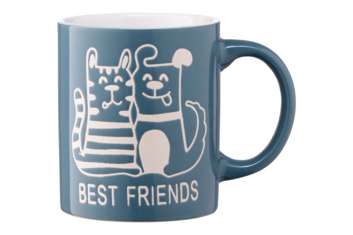 Чашка Ardesto Best friends, 330 мл, синя, кераміка