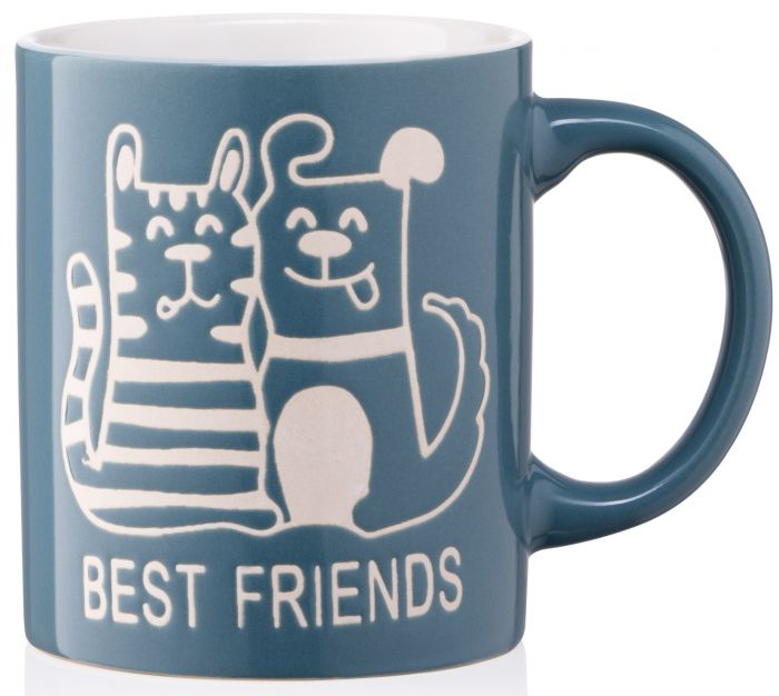 Чашка Ardesto Best friends, 330 мл, синя, кераміка