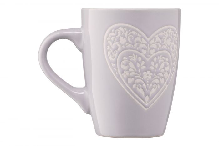 Чашка Ardesto  Heart, 330 мл, сіра, кераміка