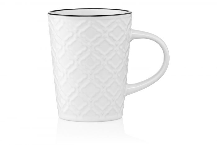 Чашка Ardesto  Relief, 320 мл, біла, кераміка