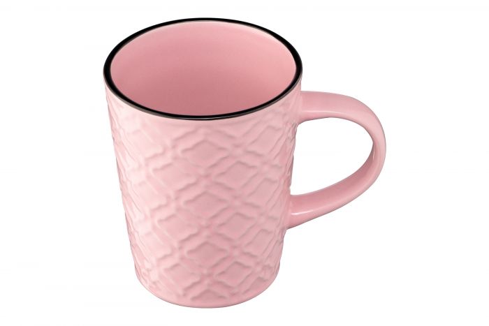 Чашка Ardesto  Relief, 320 мл, рожева, кераміка