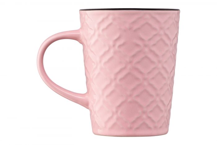 Чашка Ardesto  Relief, 320 мл, рожева, кераміка