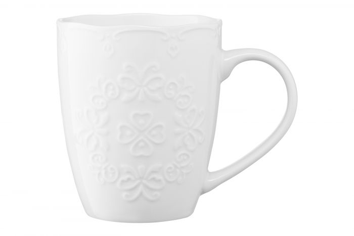 Чашка Ardesto Barocco, 330 мл, біла, порцеляна
