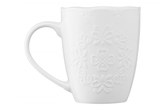 Чашка Ardesto Barocco, 330 мл, біла, порцеляна