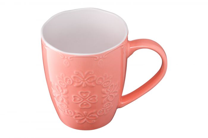 Чашка Ardesto Barocco, 330 мл, рожева, порцеляна