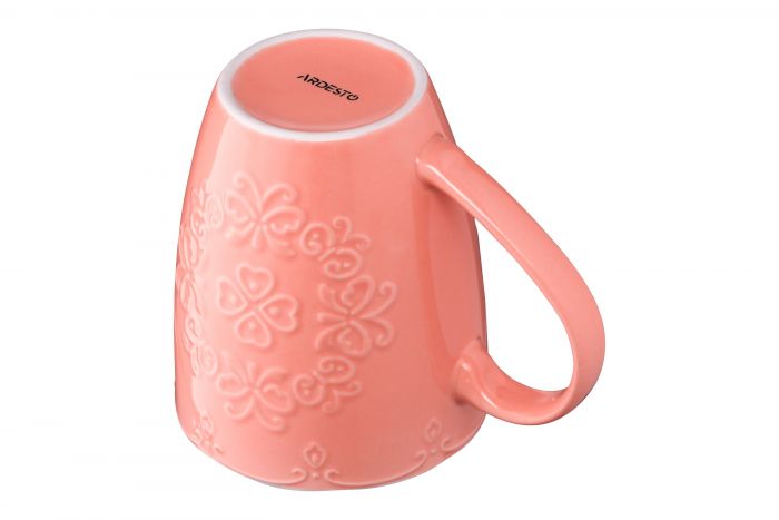 Чашка Ardesto Barocco, 330 мл, рожева, порцеляна