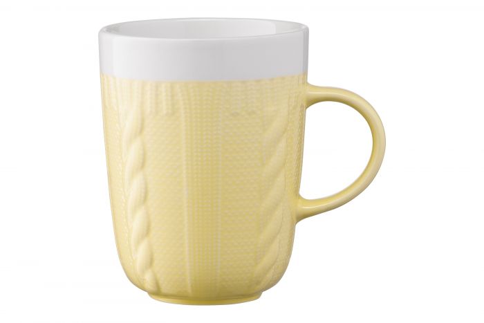 Чашка Ardesto Кnitti, 330 мл, жовта, порцеляна