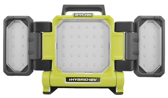 Світильник панельний Ryobi RLPH18-0 ONE+ Hybrid, 18В, робота від мережі та АКБ, 3 LED панелі, 3000 лм, 3 режими яскравості (без АКБ та ЗУ)