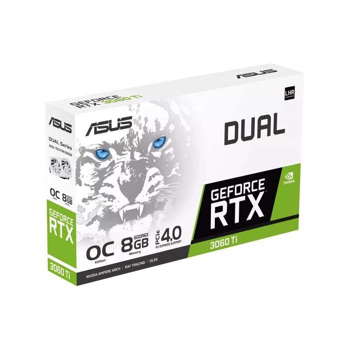 Відеокарта ASUS GeForce RTX 3060 Ti 8GB GDDR6X DUAL OC WHITE DUAL-RTX3060TI-O8GD6X-WHITE