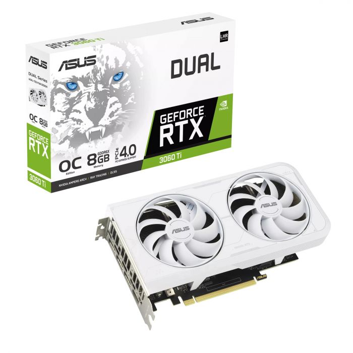 Відеокарта ASUS GeForce RTX 3060 Ti 8GB GDDR6X DUAL OC WHITE DUAL-RTX3060TI-O8GD6X-WHITE