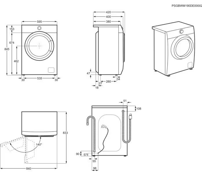 Пральна машина Electrolux фронтальна, 6кг, 1200, A+++, 41см, дисплей, інвертор, білий