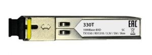SFP-Трансiвер 330T/3KM 1x1000Base-BX-D, WDM, SM 3км, SC