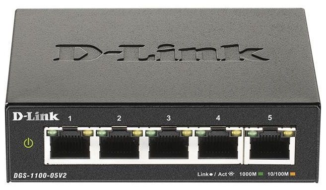 Комутатор D-Link DGS-1100-05V2 5xGE Easy Smart