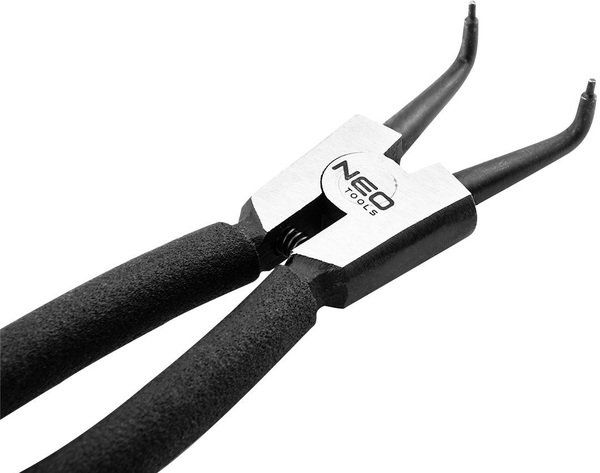 Щипці для стопорних кілець Neo Tools, зовнішні, вигнуті, діапазон 19-60 мм, CrV, 145 мм