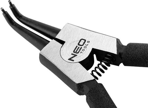 Щипці для стопорних кілець Neo Tools, зовнішні, вигнуті, діапазон 19-60 мм, CrV, 145 мм
