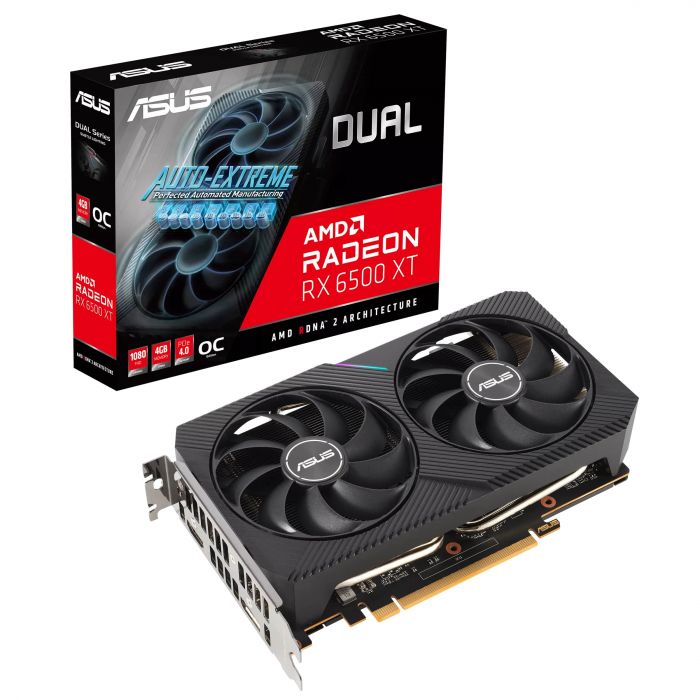 Вiдеокарта ASUS Radeon RX 6500 XT 4GB GDDR6 DUAL OC DUAL-RX6500XT-O4G