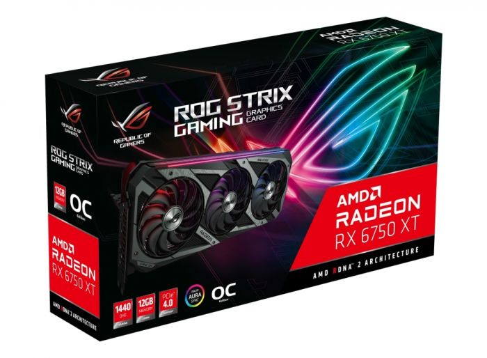 Вiдеокарта ASUS Radeon RX 6750 XT 12GB GDDR6 STRIX OC ROG-STRIX-RX6750XT-O12G-GAMING