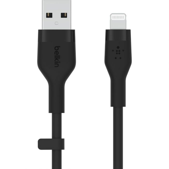 Кабель Belkin USB-A - Lightning силіконовий, з кліпсою, 3м, чорний