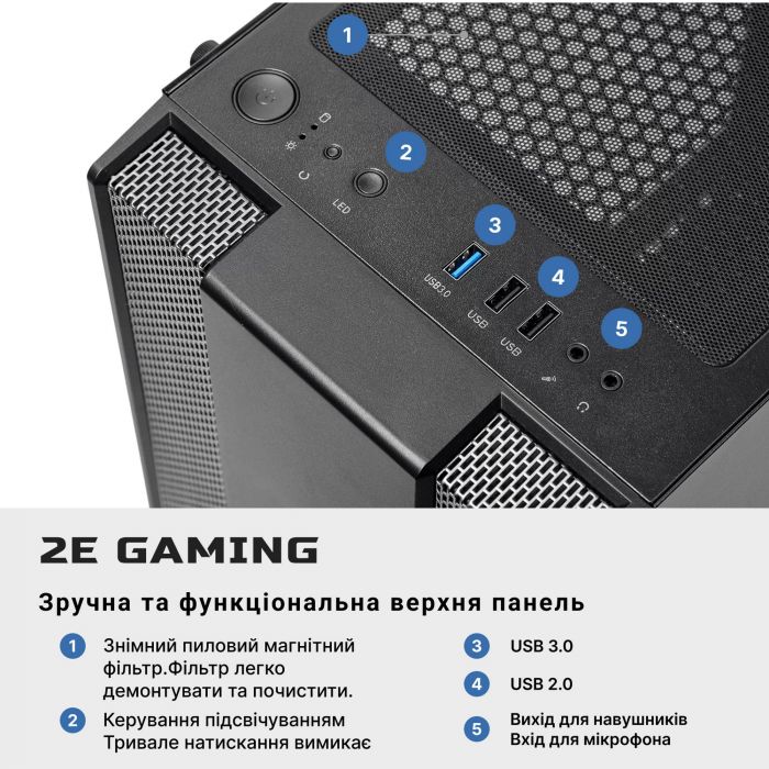 Комп’ютер персональний 2E Complex Gaming Intel i5-12400F/B660/32/1000F+2000/NVD3070-8/FreeDos/2E-G3403/750W