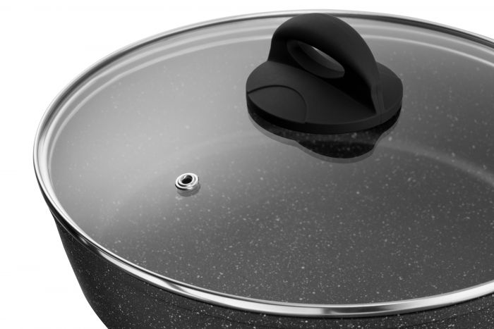 Сковорода глибока з кришкою ARDESTO Gemini Gourmet Viareggio, 28см, алюміній, чорний