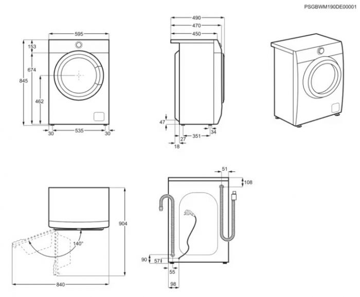 Пральна машина Electrolux фронтальна, 7кг, 1200, A+++, 48см, дисплей, інвертор, білий