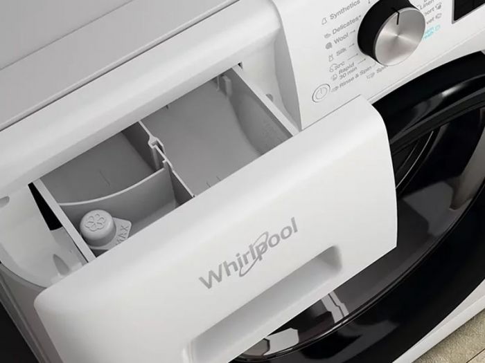 Пральна машина Whirlpool фронтальна, 9кг, 1400, A+++, 60см, дисплей, пара, інвертор, люк чорний, білий