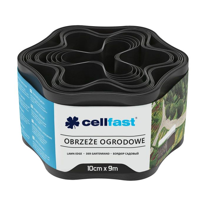 Стрічка газонна Cellfast, бордюрна, хвиляста, 10см x 9м, чорна