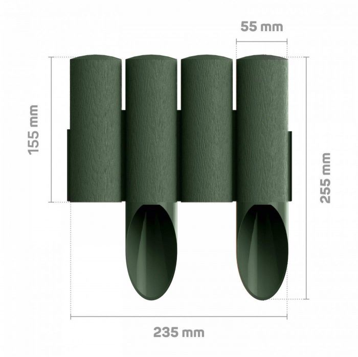 Газонна огорожа Cellfast STANDARD, 4 елементи, 2.3м, зелений