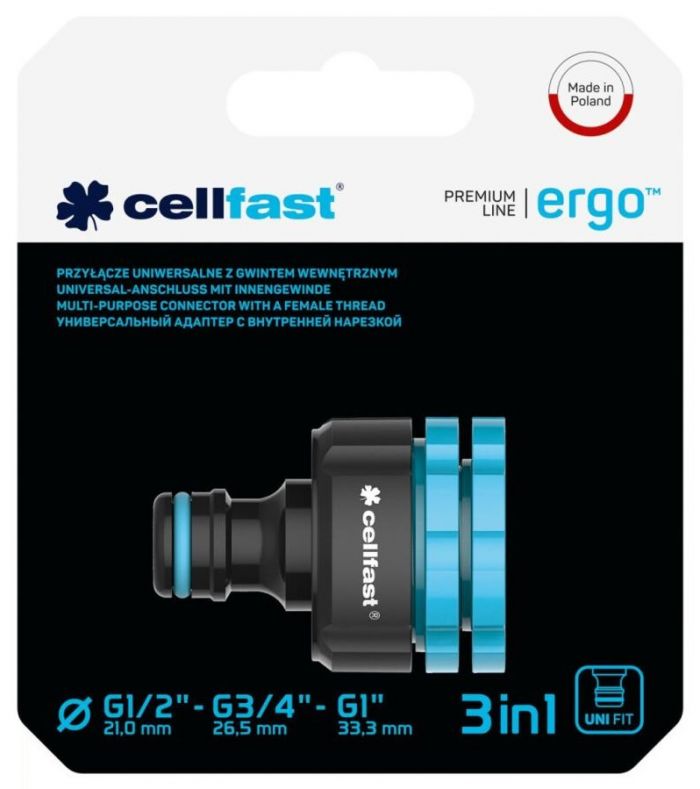 Конектор для крана Cellfast ERGO 1/2, 3/4, 1' з внутрішнім різьбленням (блістер)