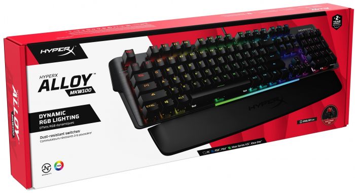 Клавіатура HyperX Alloy MKW100 TTC Red USB RGB ENG/RU, Black