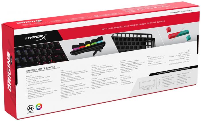Клавіатура HyperX Alloy Origins 65 Red USB RGB ENG/RU, Black