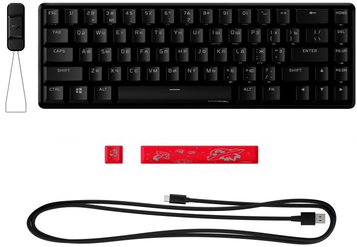 Клавіатура HyperX Alloy Origins 65 Red USB RGB ENG/RU, Black