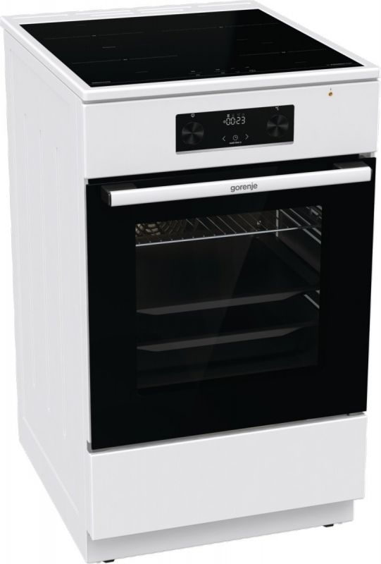 Плита Gorenje GEIT5C60WPG електрична індукційна, 70л, 50x60см, дисплей, програматор IconLed, поєднання конфорок, білий