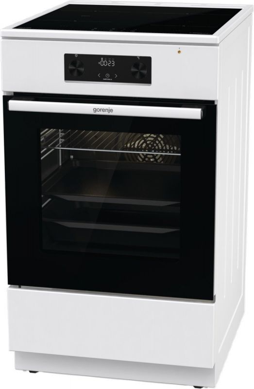 Плита Gorenje GEIT5C60WPG електрична індукційна, 70л, 50x60см, дисплей, програматор IconLed, поєднання конфорок, білий