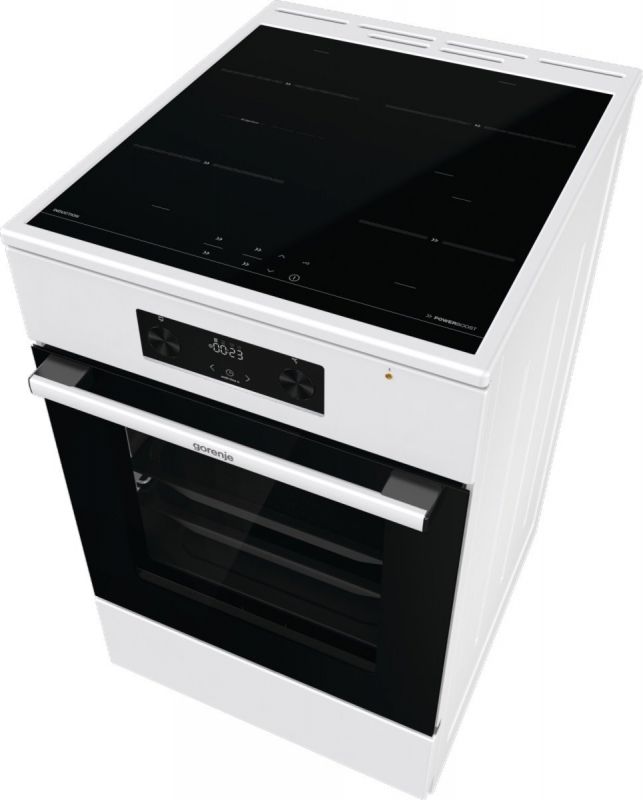 Плита Gorenje GEIT5C60WPG електрична індукційна, 70л, 50x60см, дисплей, програматор IconLed, поєднання конфорок, білий