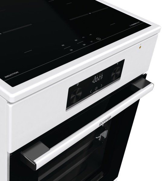 Плита Gorenje GEIT5C60WPG електрична індукційна, 70л, 50x60см, дисплей, програматор IconLed, поєднання конфорок, білий