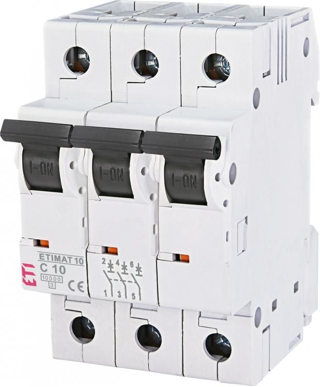 Автоматичний вимикач ETI, ETIMAT 10 3p C 10А (10 kA)
