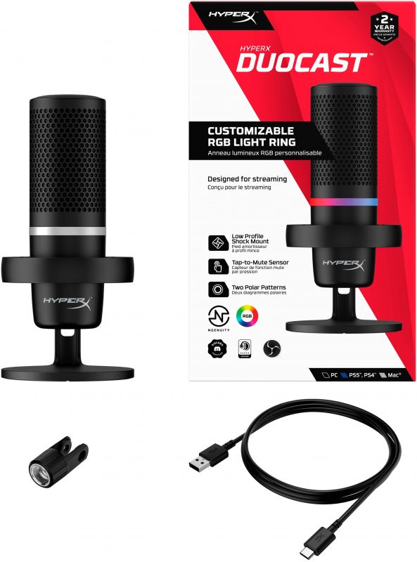 Мікрофон HyperX DuoCast RGB, Black