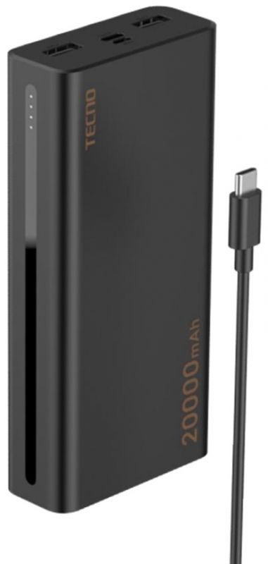 Універсальна літієва батарея Power Bank TECNO 20000mAh 22.5W Black