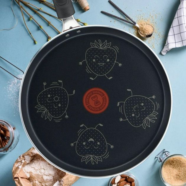 Сковорода Tefal Fruits для млинців+лопатка, d=25 см, покриття Titanium, Thermo-Spot, алюм., лимон